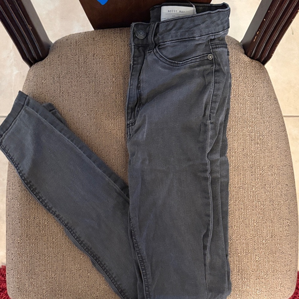 Noisy May Dark Gray Skinny Jeans